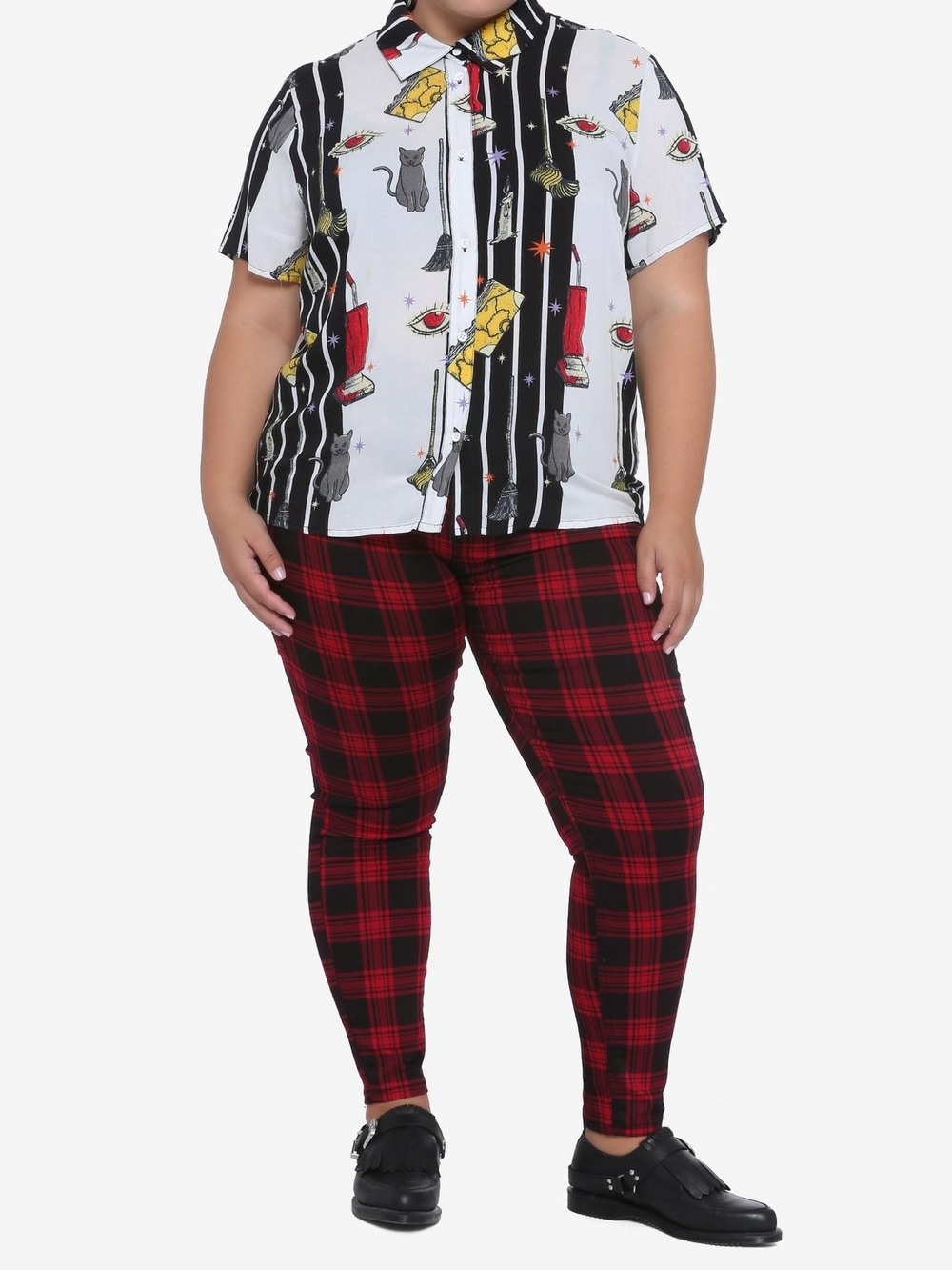 Disney Hocus Pocus Black Striped Button-Up